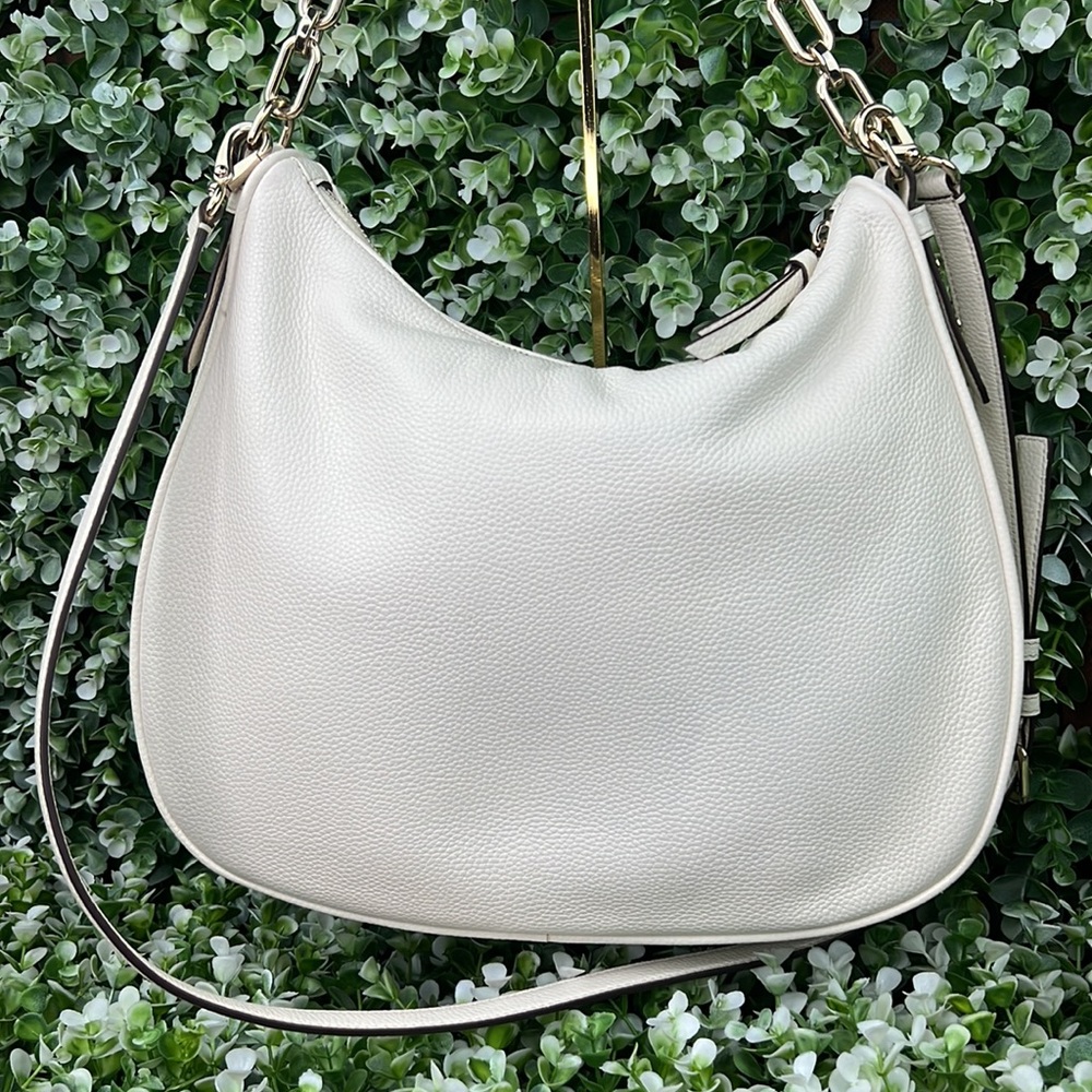 Kate Spade Pebbled Leather White Vivian Hobo Bag - Picture 6 of 17